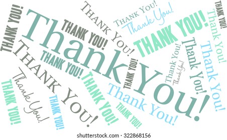 Thank You Word Cloud On a White Background.