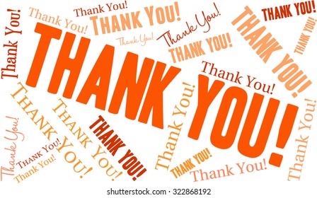 Thank You Word Cloud On a White Background.