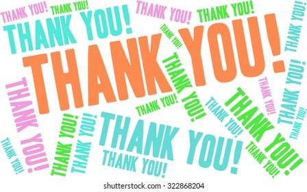 Thank You Word Cloud On a White Background.