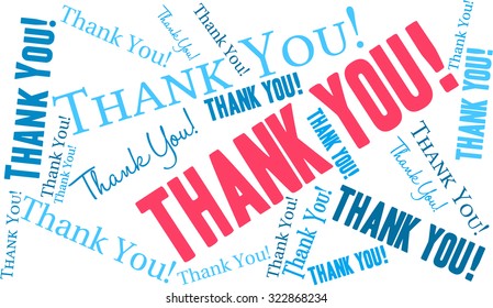 Thank You Word Cloud On a White Background.
