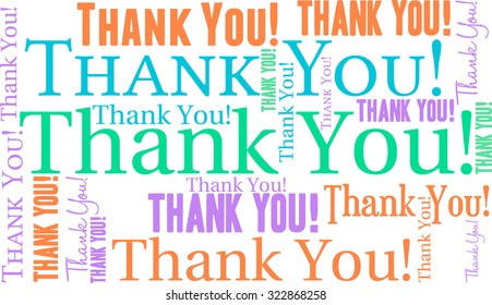 Thank You Word Cloud On a White Background.