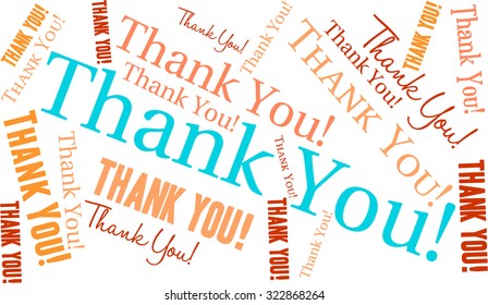 Thank You Word Cloud On a White Background.