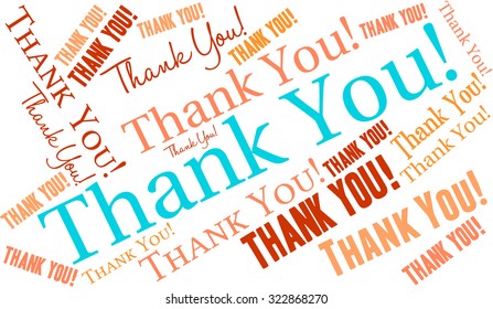 Thank You Word Cloud On a White Background.