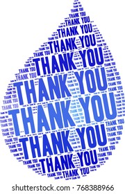 Thank You word cloud on a white background. 