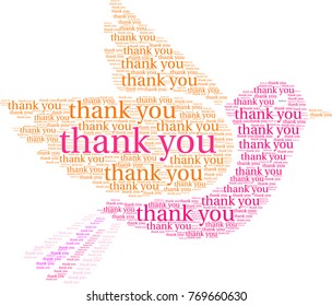 Thank You word cloud on a white background. 