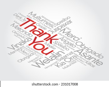 Thank You Word Cloud in vector format, presentation background