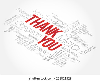 Thank You Word Cloud in vector format, presentation background