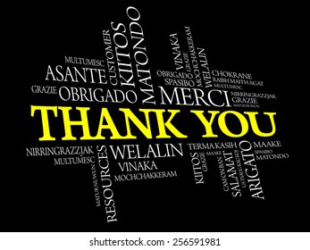 Thank You Word Cloud in vector format