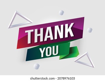 Thank you word concept vector illustration with white lines and 3d style, landing page, template, ui, web, mobile app, poster, banner, flyer, background, gift card, coupon, label, wallpaper
