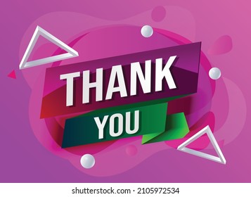 Thank you word concept vector illustration with pink white lines and 3d style, landing page, template, ui, web, mobile app, poster, banner, flyer, background, gift card, coupon, label, wallpaper