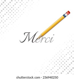 Thank you word in french language/vector illustration