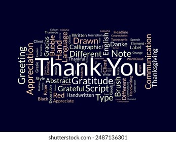 Thank You wordcloud template. Greeting concept vector background.