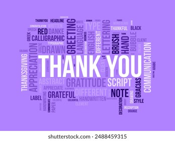 Thank You wordcloud template. Greeting concept vector background.