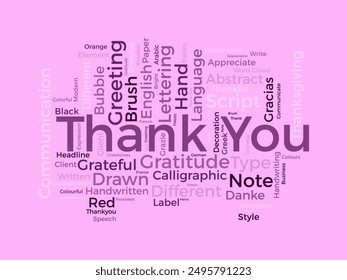Thank You wordcloud template. Greeting concept vector background.