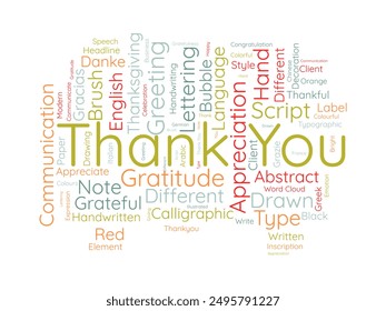 Thank You wordcloud template. Greeting concept vector background.