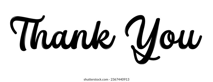Thank you words lettering typography calligraphic hand drawn vector illustration