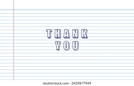 thank you for worksheet exercise book background to calligraphy banner design with vector design