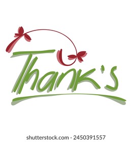 Thank you writing design. Suitable for greeting cards, invitations and advertising video elements