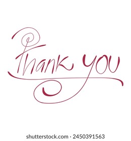 Thank you writing design. Suitable for greeting cards, invitations and advertising video elements