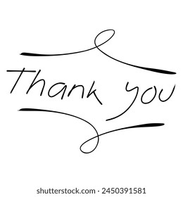 Thank you writing design. Suitable for greeting cards, invitations and advertising video elements