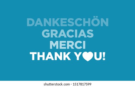 Thank you written in four different languages