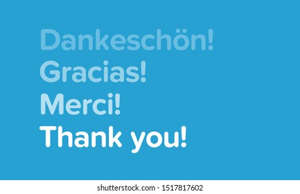 Thank you written in four different languages