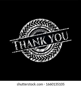 Thank you written on a chalkboard. Vector Illustration. Detailed.