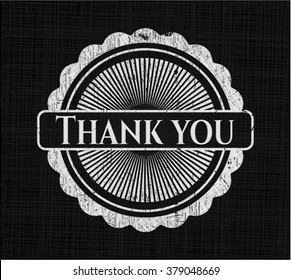 Thank you written on a chalkboard