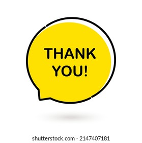 401 Thank You Text On Yellow Speech Bubble Images, Stock Photos ...