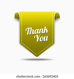 Thank You Yellow Vector Icon Design