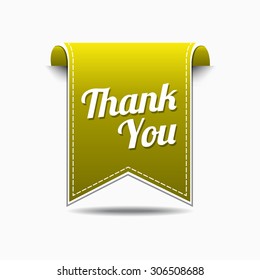 Thank You Yellow Vector Icon Design