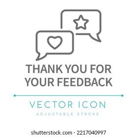 Thank You For Your Feedback Vector Line Icon