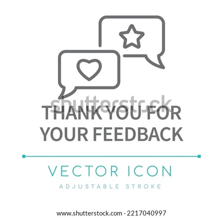 Thank You For Your Feedback Vector Line Icon