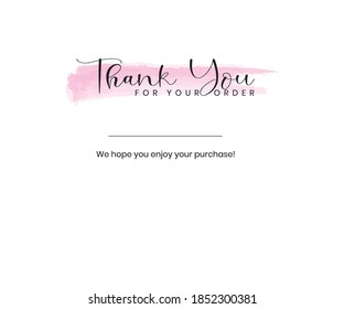 Thank you for your order card design for online buyers illustration eps vector.