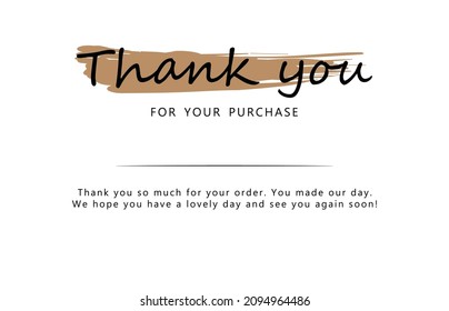 Thank you for your order card eps vector. Compliment card. Easy to editable.