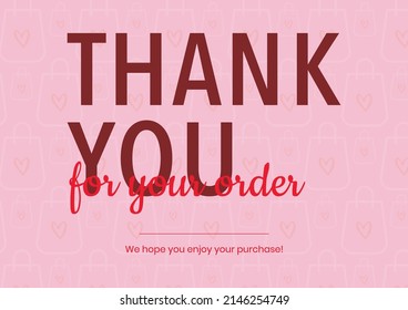Thank you for your order card design for online buyers illustration eps vector. Easy to editable file.