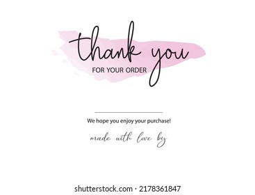 thank you for your order card design illustration vector eps easy to editable file.