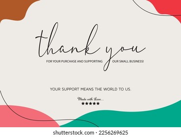 Thank you for your order card eps vector. Thank you Compliment card with white background and text spice. illustration vector.