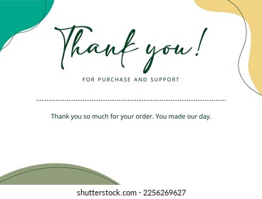 Thank you for your order card eps vector. Thank you Compliment card with white background and text spice. illustration vector.