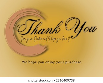 Thank you for your order card eps vector. Thank you Compliment card with gradation background and text spice. Can be used for business, marketing and advertising. illustration vector.