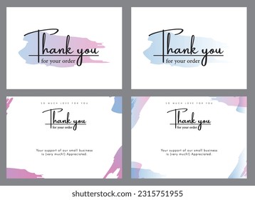 Thank you for your order card. Thank you Card. Vector illustration. easy to editable file.