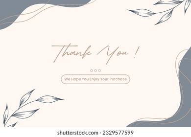 Thank you for your order card template with floral design vector