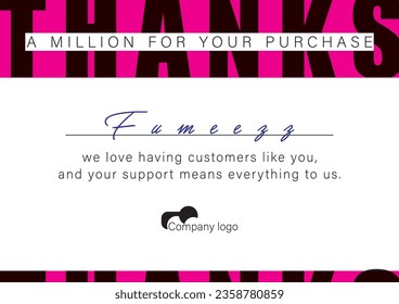 Thank you for your order card. compliment card design