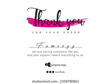 Thank you for your order card. compliment card design