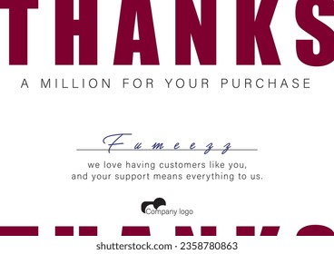 Thank you for your order card. compliment card design