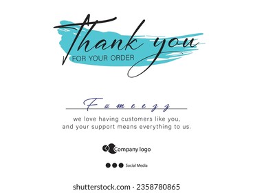 Thank you for your order card. compliment card design