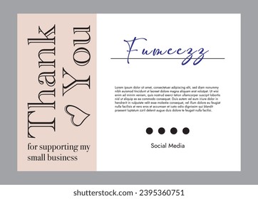 Thank you for your order card design eps vector. Thank you Compliment card with white background and text spice. illustration vector.