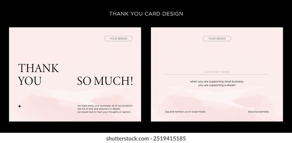 Thank you for your order card design in watercolor style. for banner, poster, card, print, social media, web