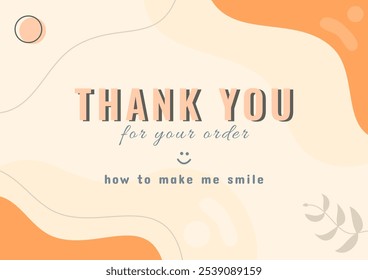 "Thank You for Your Order" Card Template. Business Card, Banner, Sticker, Nature Background.