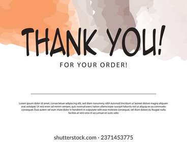 Thank you for your order compliment card. vector art work